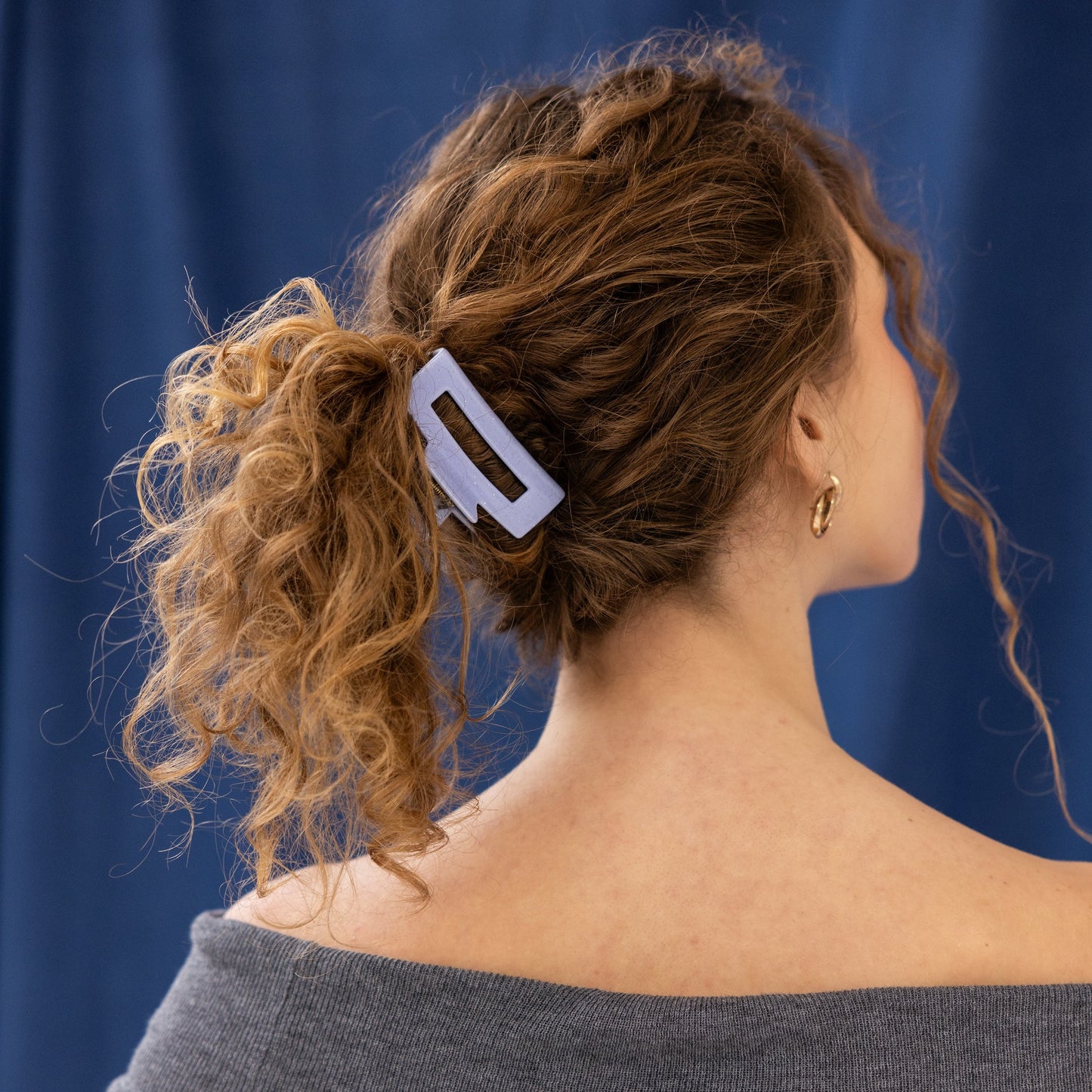 Hair Clip Medium - Blue Glitter