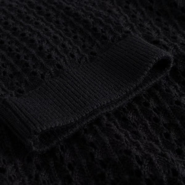 Flen Knitted T-Shirt - Crochet Black