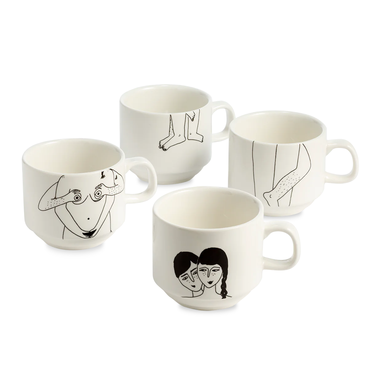 Helen B Stackable Mugs - Faces Everywhere