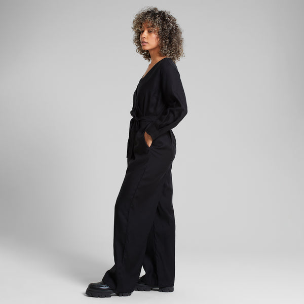 Farsta Wrap Jumpsuit - Black