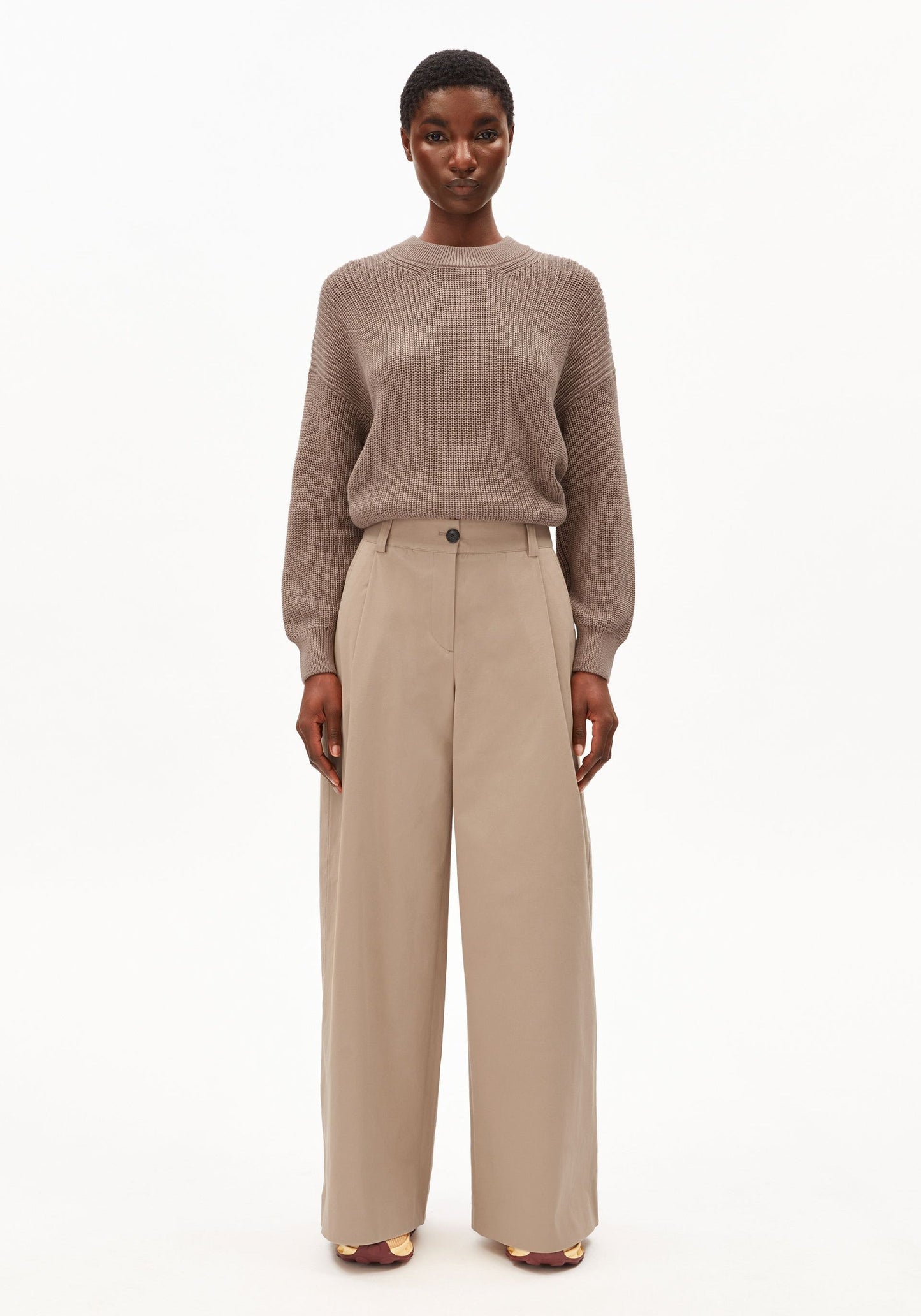 Wide Chino Twill Pants - True Camel