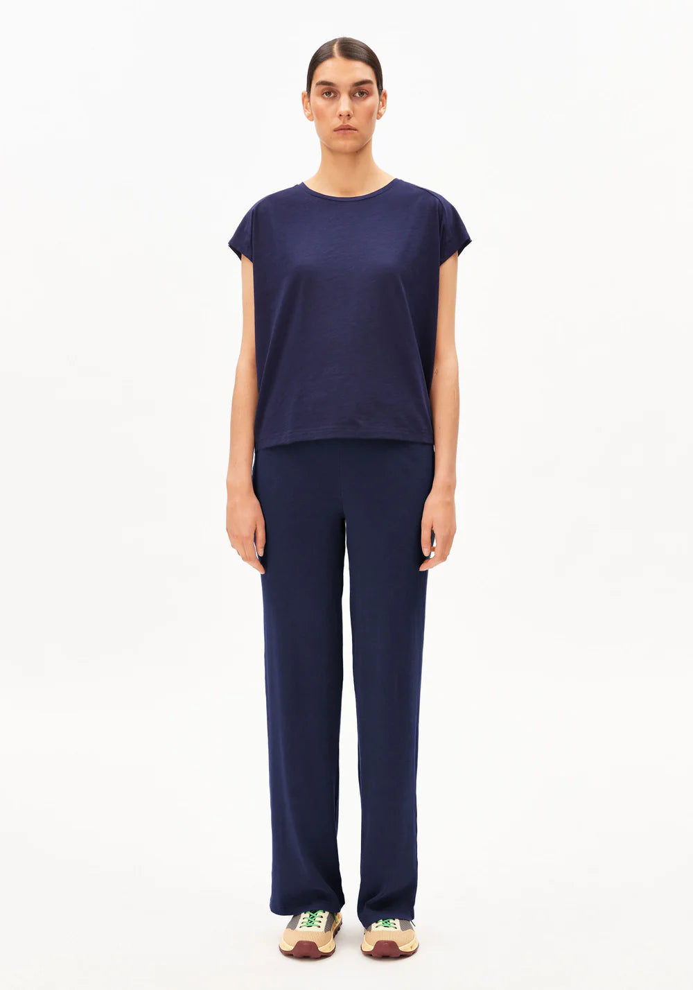 LAST ONE IN XL - Slub Jersey Stripe T-Shirt - Tinted Navy