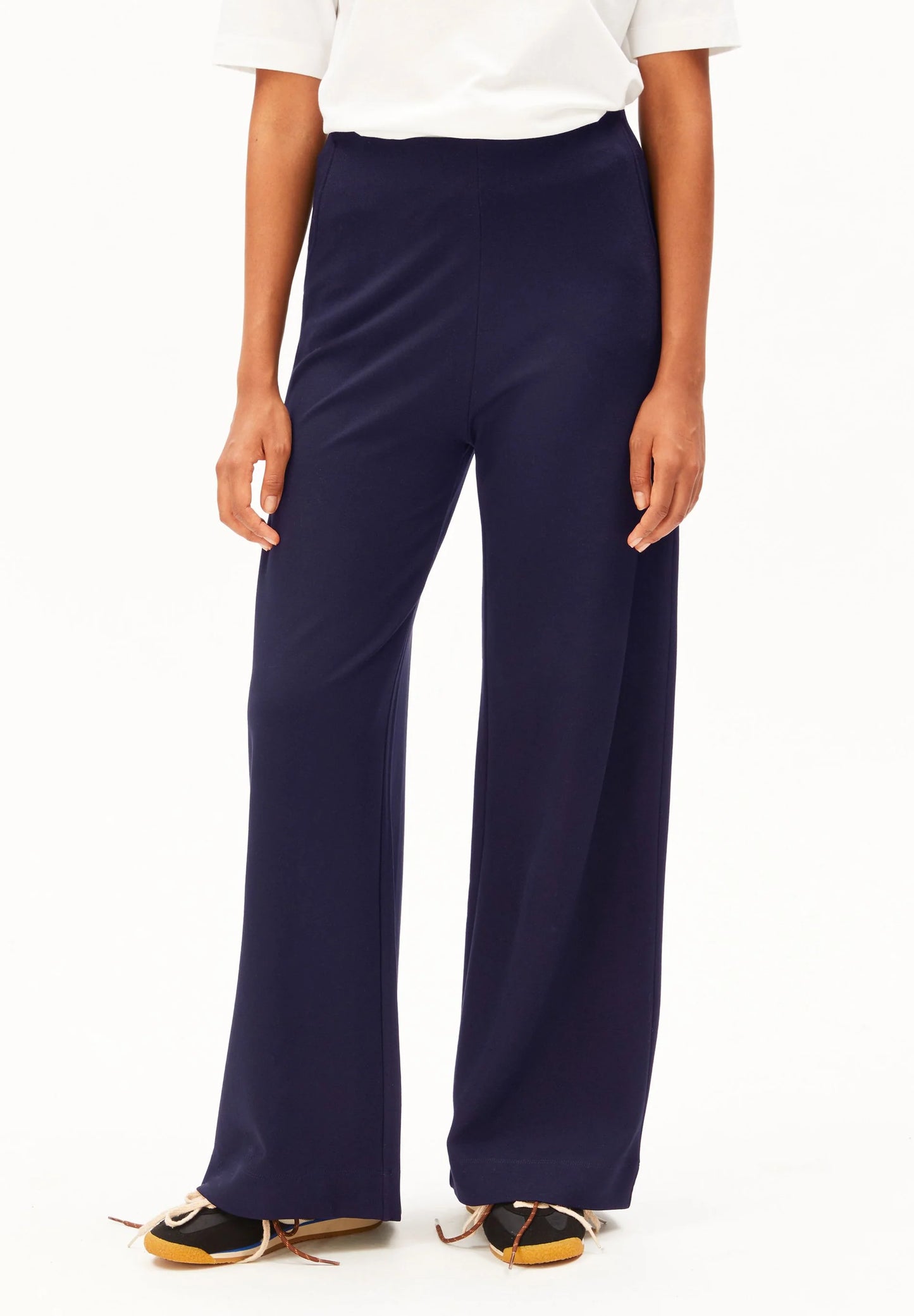 Jerseu Wide Leg Pants - Tinted Navy