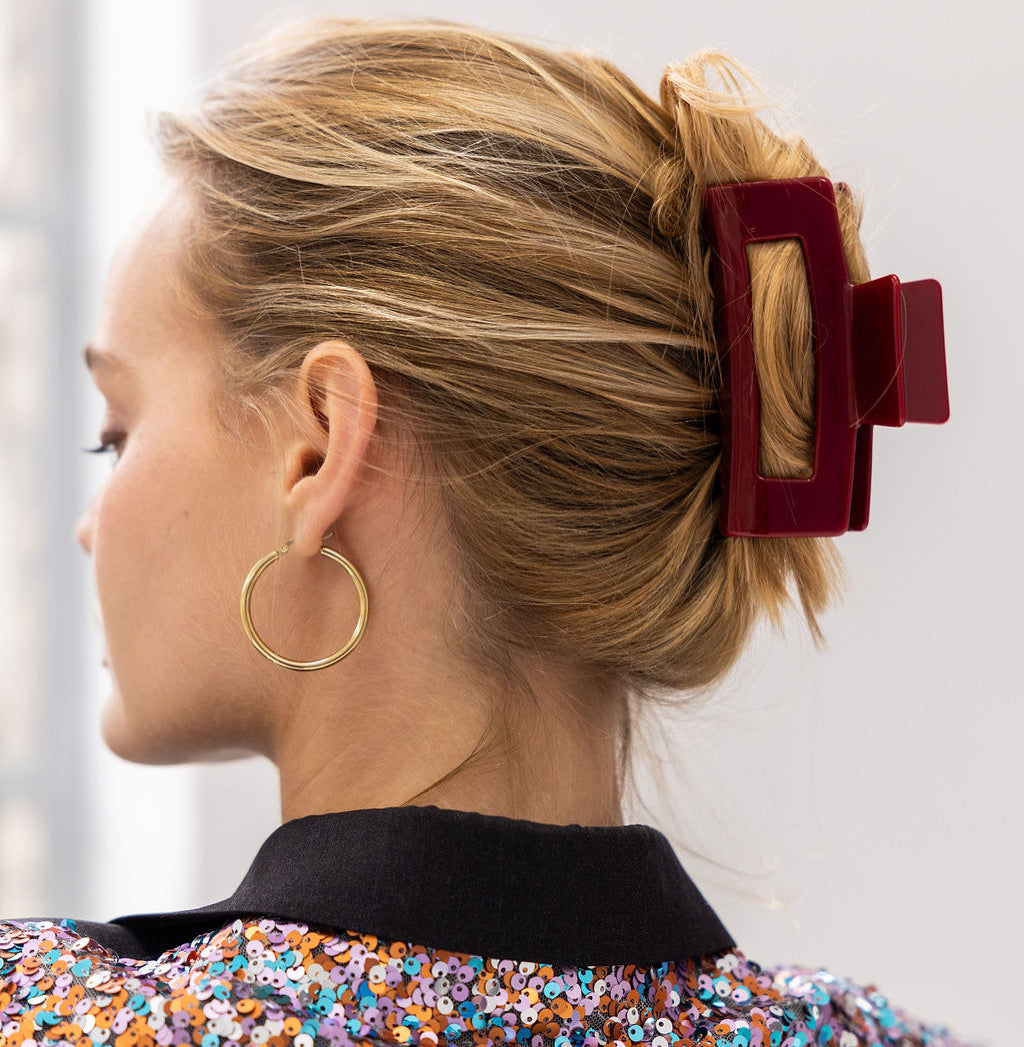 Hair Clip Large - Ruby