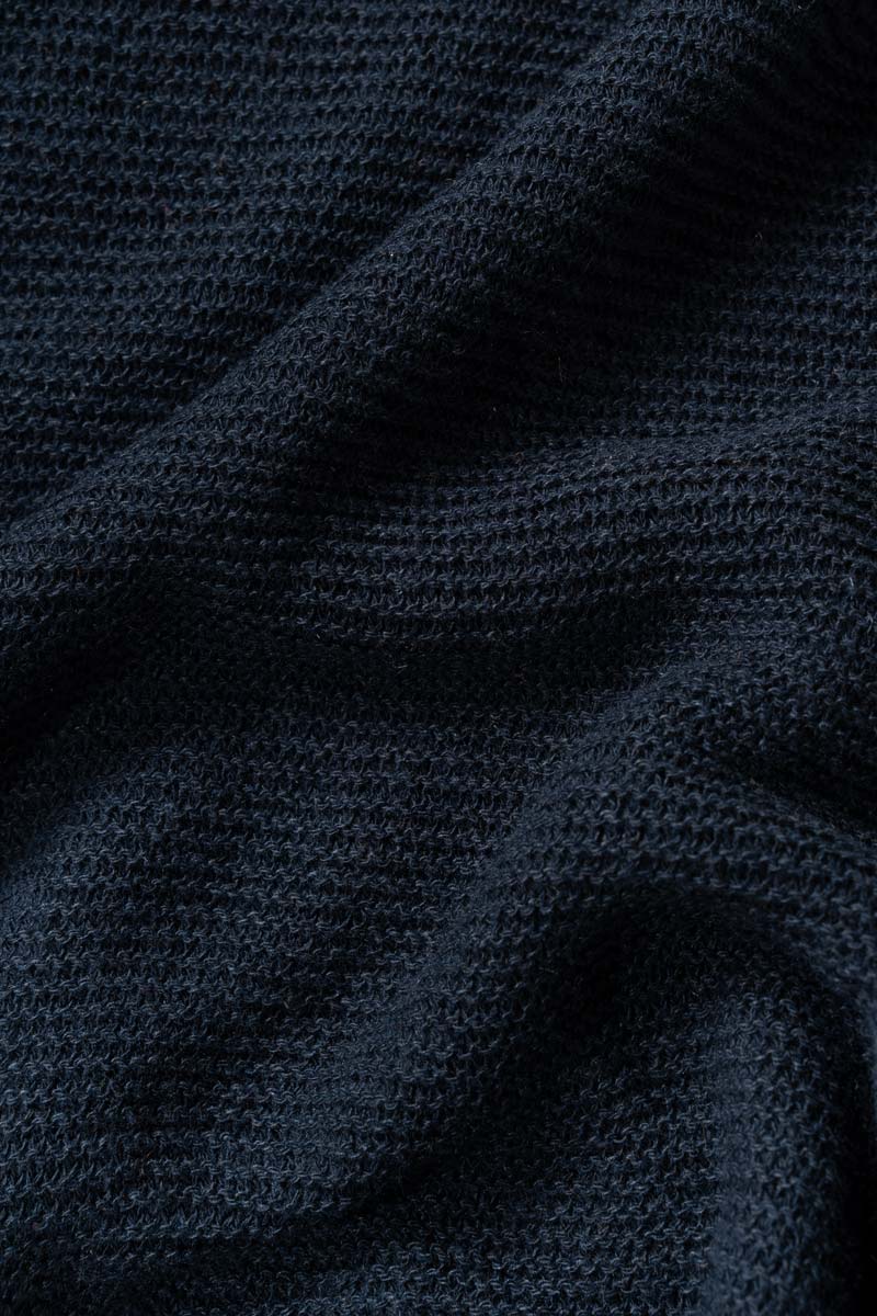 Alma Recycled Linen Knit Top - Blue Mora