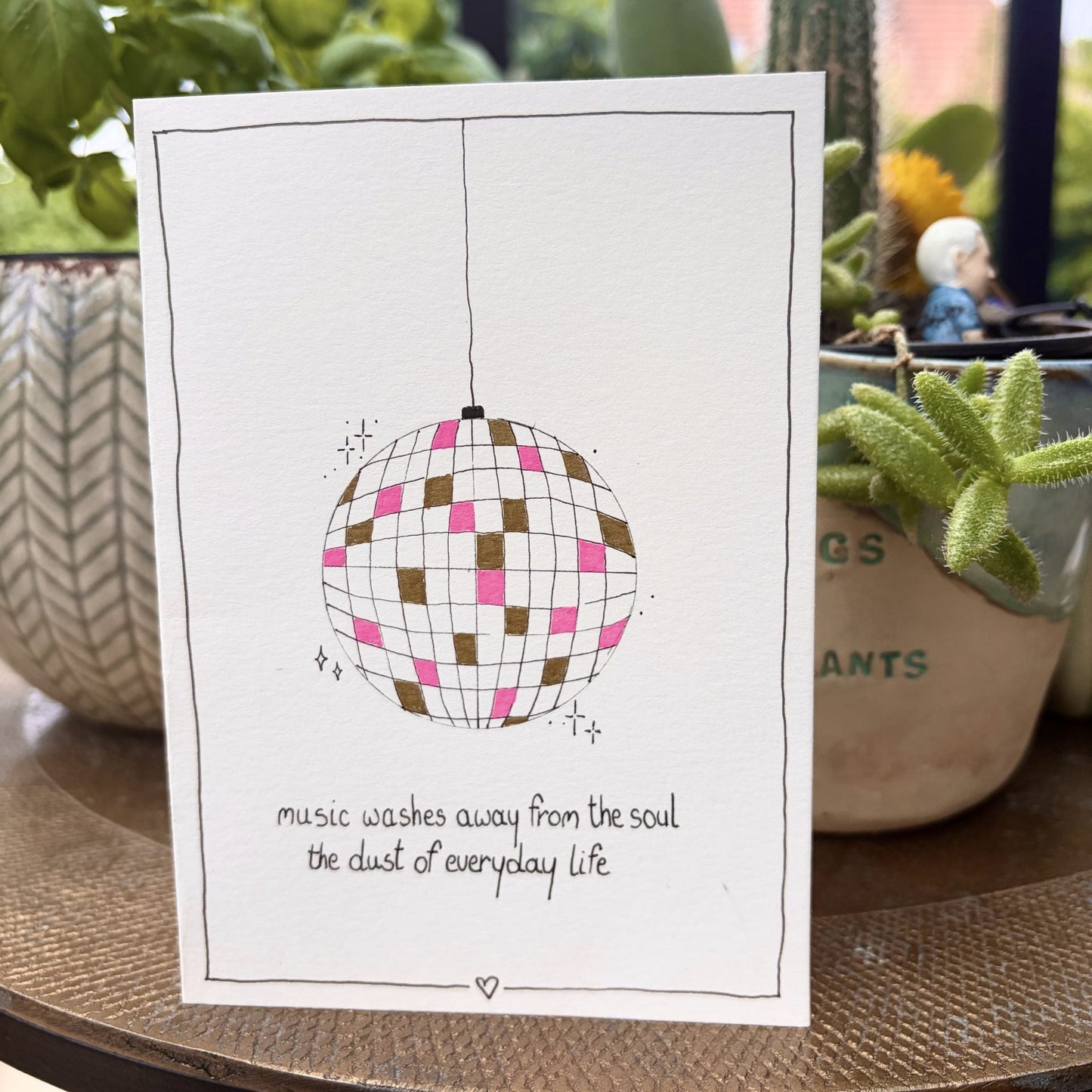 Emma Nieke Greeting Card - music washes away from the soul the dust of every day life