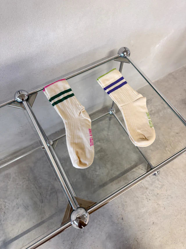 Jutelaune Stripe Socks - Green/Pink