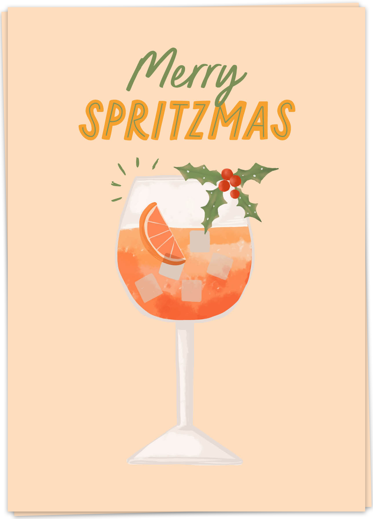 Kaart Blanche Christmas & New Year - Merry Spritzmas