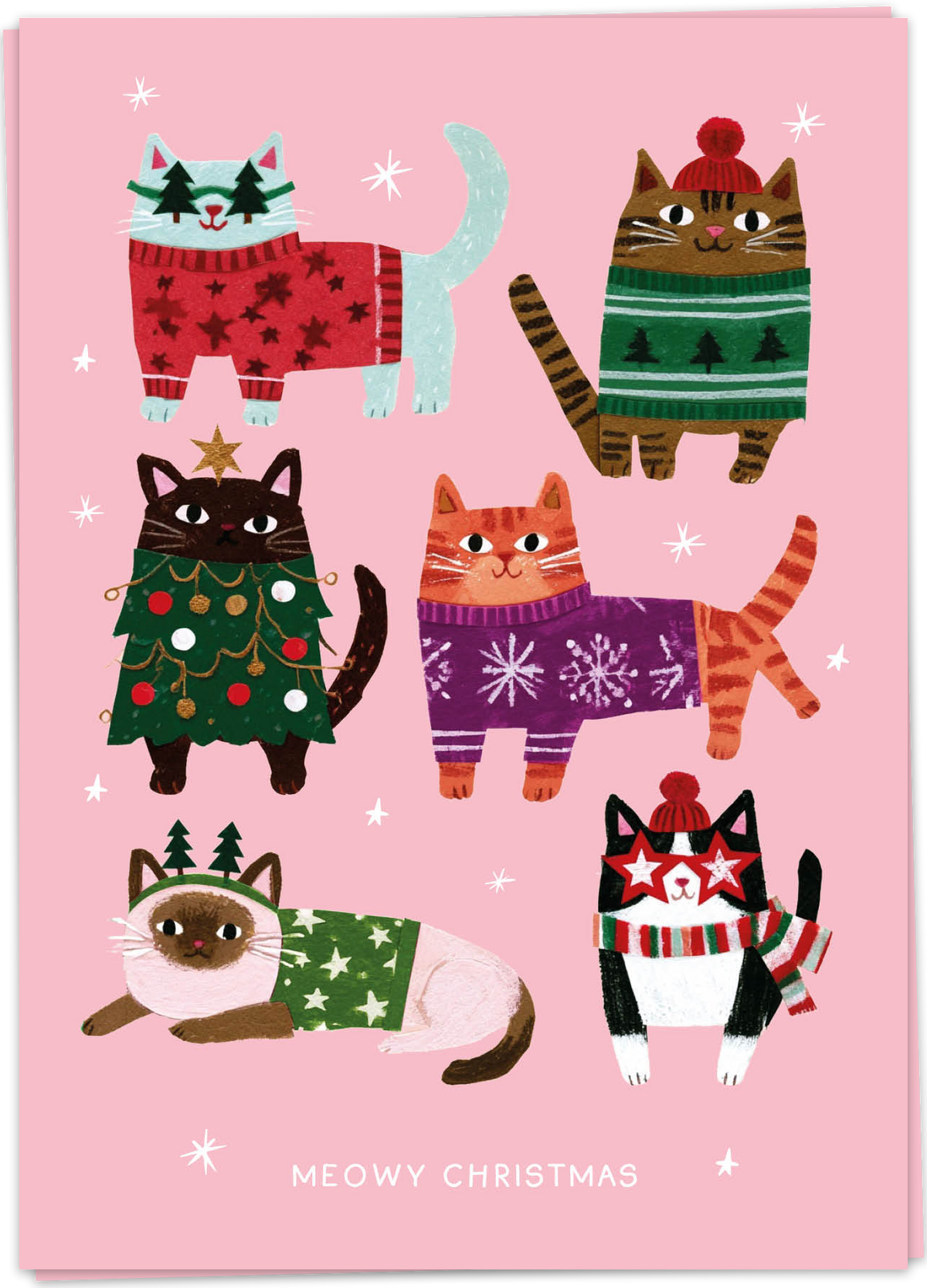 Kaart Blanche Christmas & New Year - Christmas Cats