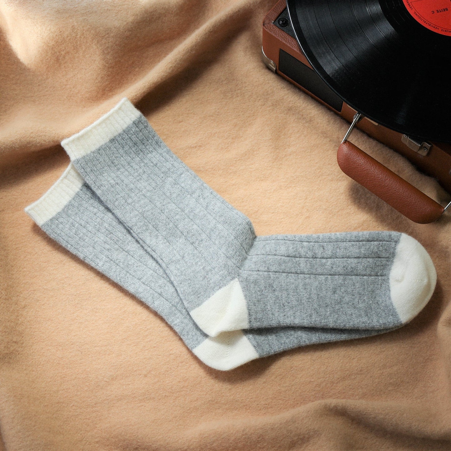 Merino Wool Socks with Bands - Grey