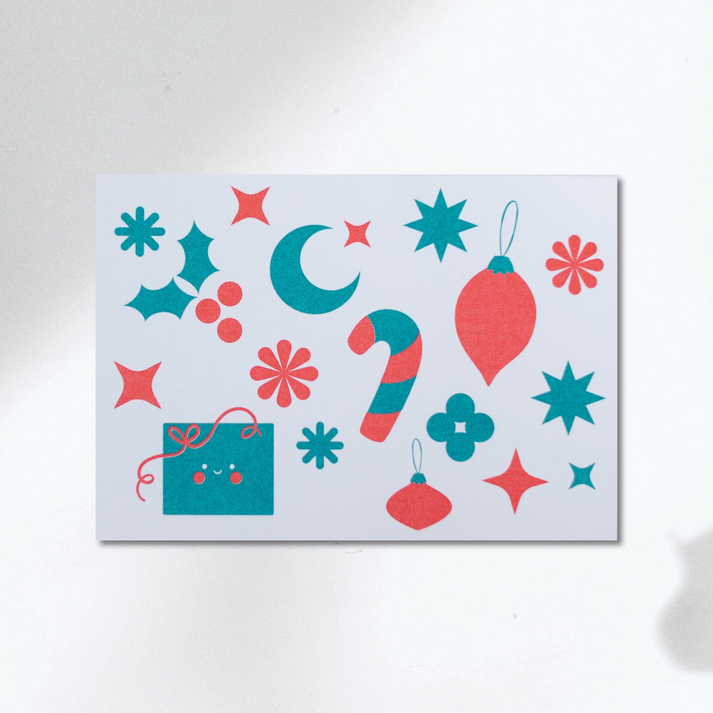 Christmas Greeting Card - Christmas Red & Teal