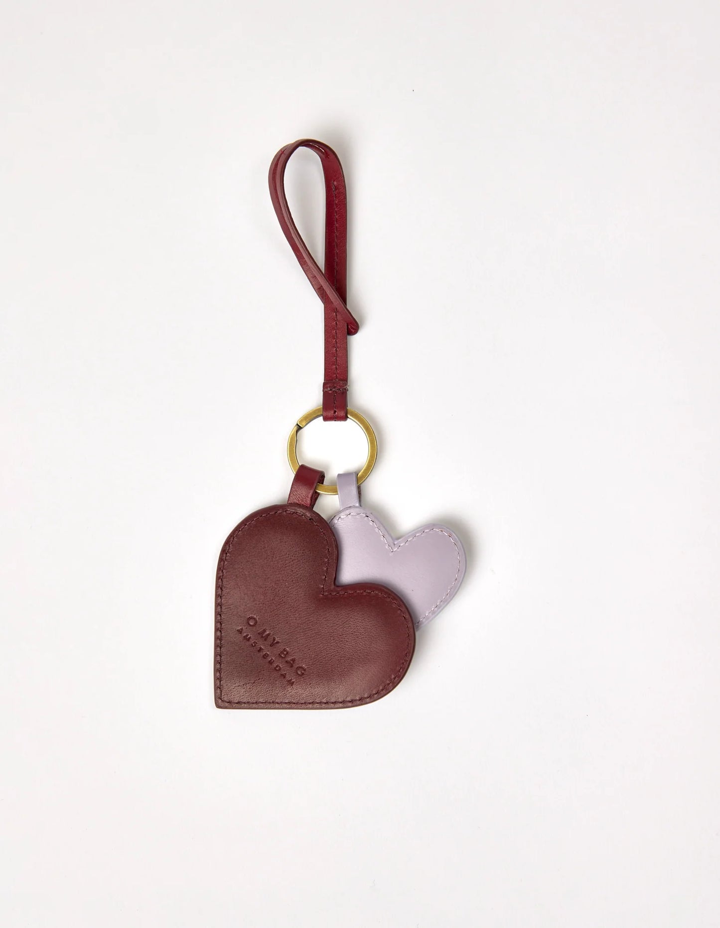 Bag Charm - Hearts / Ruby & Lavender
