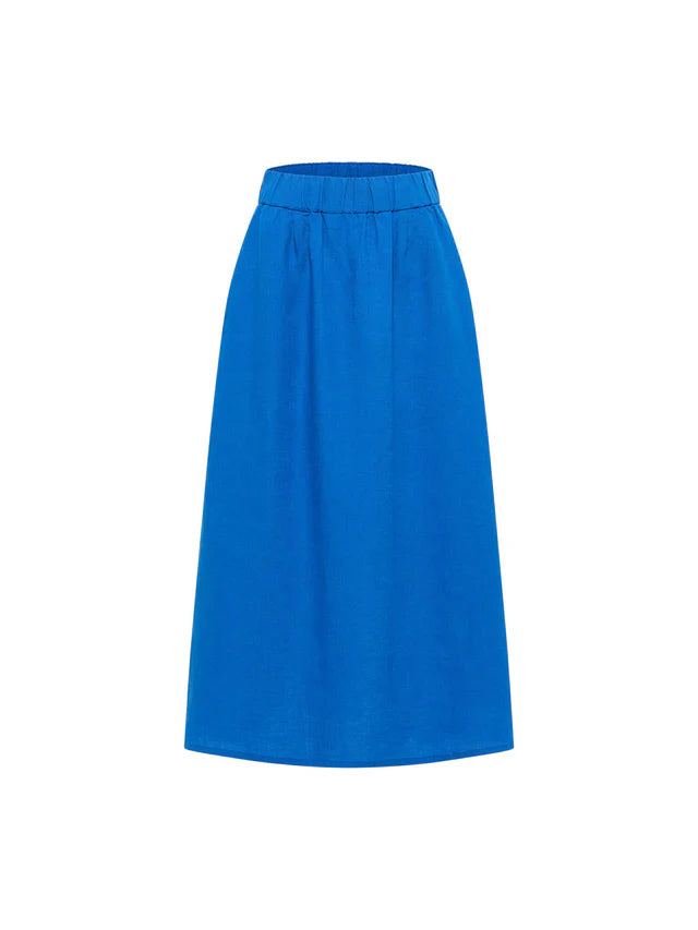 Linen Skirt - Lapis