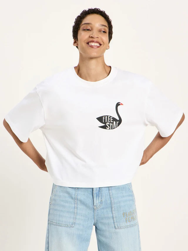 Oversized Statement T-shirt FREE SPIRIT - Off-White