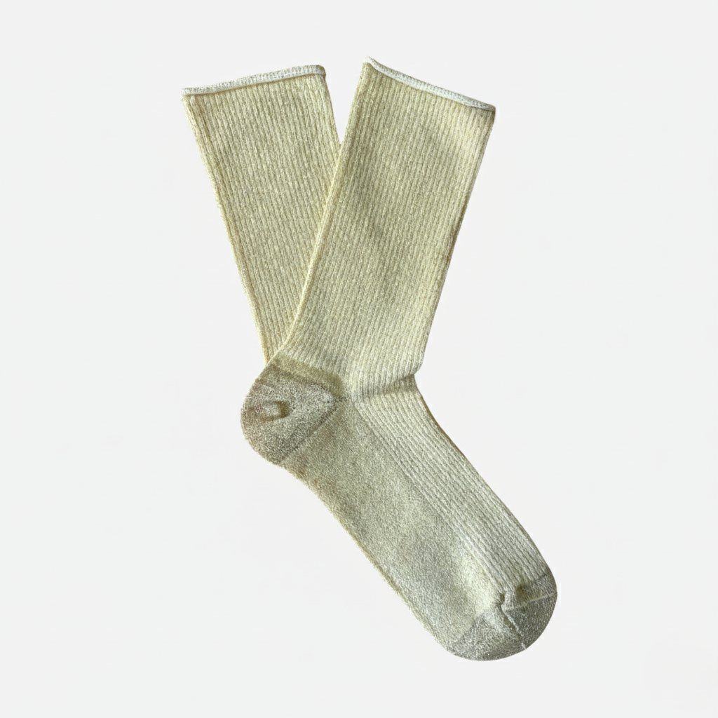 Glitter Lurex Socks - Lemon
