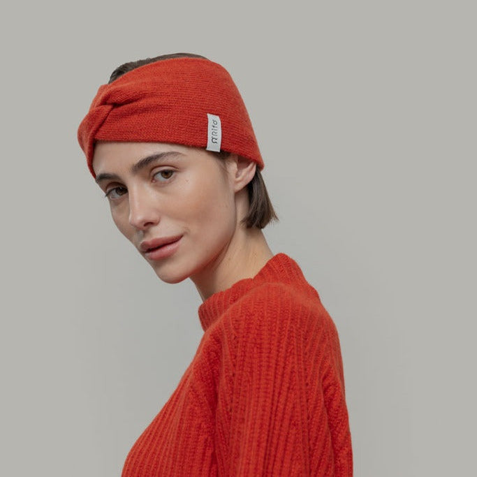 Rifo Recycled Cashmere Nadia Headband - Orange