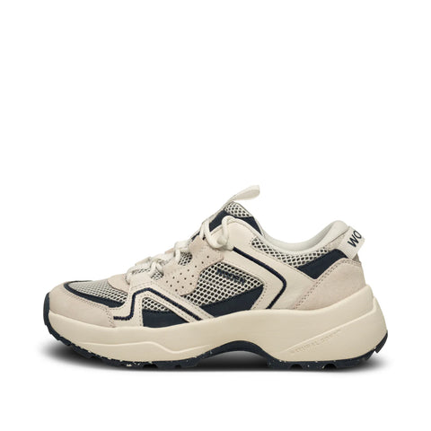 Woden Sif Reflective Sneaker - Navy/Blanc de Blanc