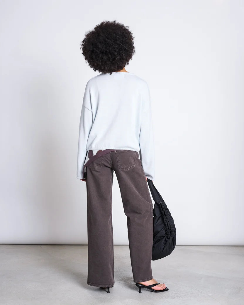 Tacna Wide Leg Mid Rise Jeans - Dark Brown