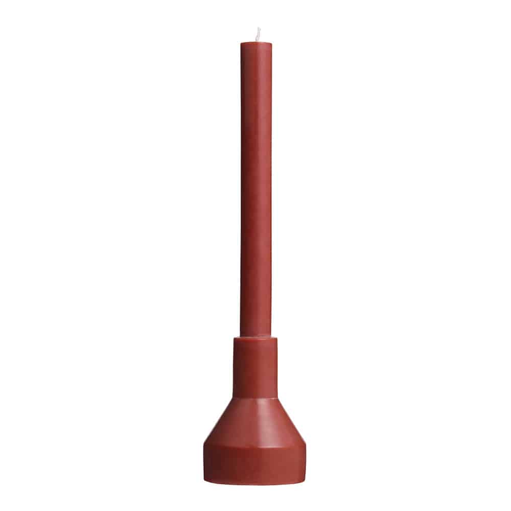 Candle & Holder - Warm Red