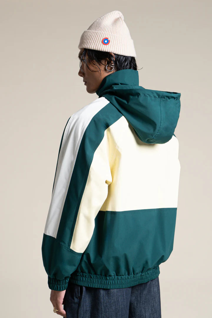 LAST ONE in XS - Abbesses Oversized Anorak Tricolor - Sapin