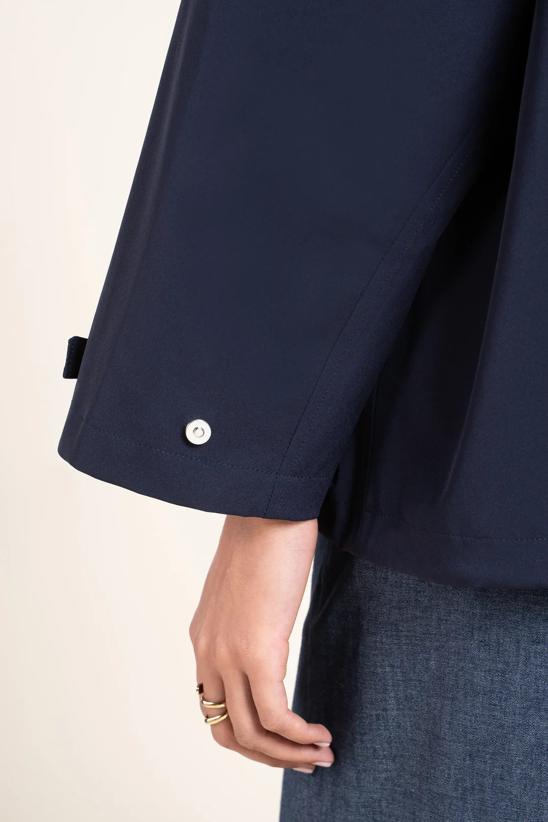 LAST ONE in M - Lourmel Waterproof Short Cape Jacket - Indigo