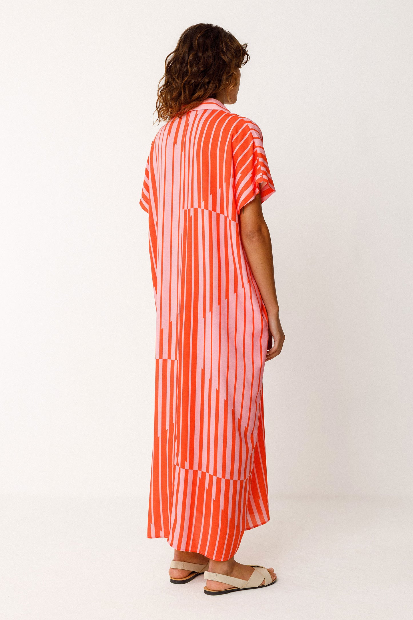 Delia Stripes Dress - Pink/Orange