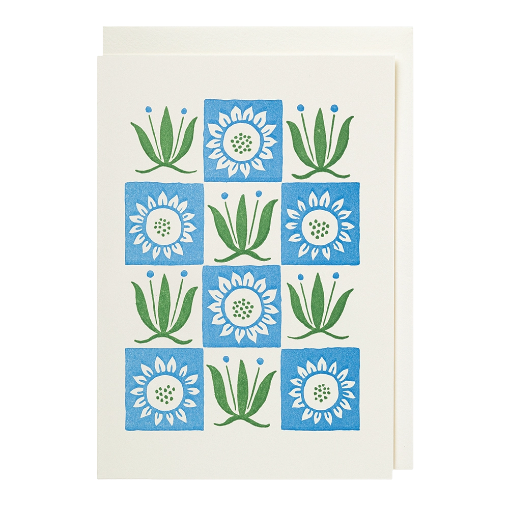 Archivist Gallery Notelet - Floral Square Pattern