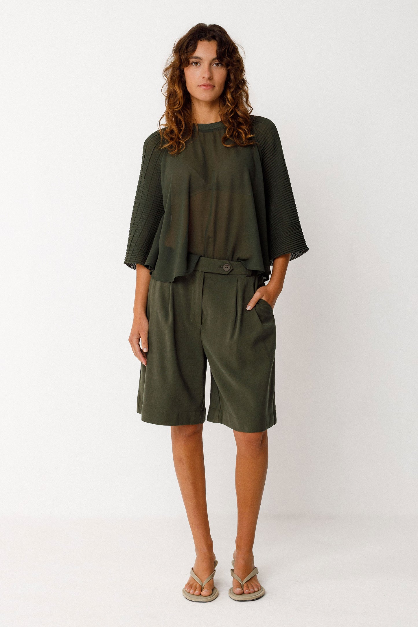 Laida Shorts - Bottle Green
