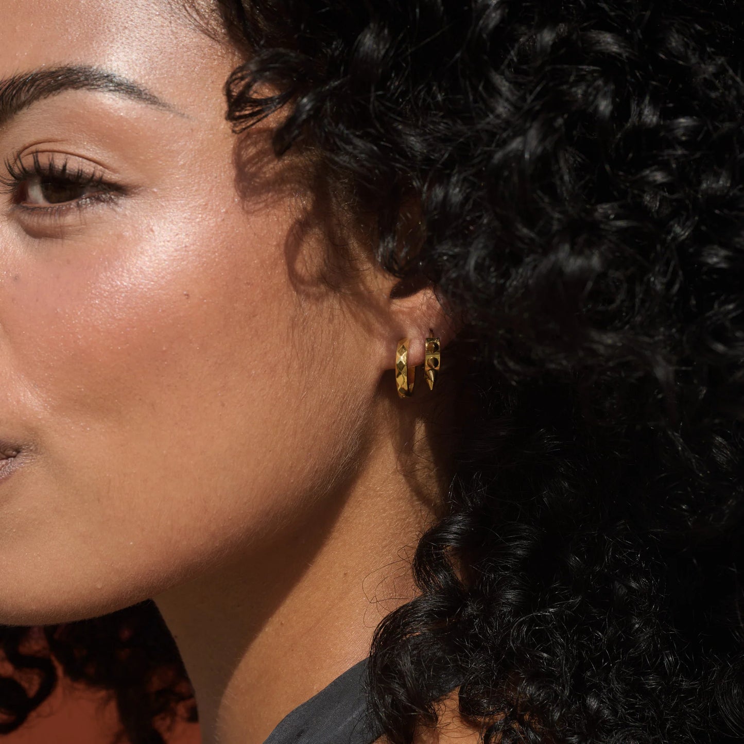 Noor Spike Hoop Earrings - Gold