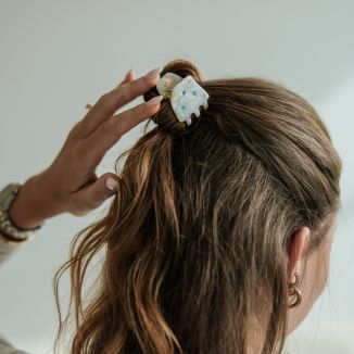 Hair Clip Twiggy Small - Hearts in Sugarwhite