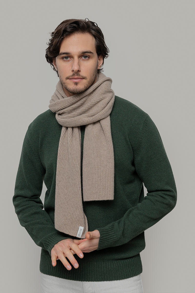 Rifo Recycled Cashmere Scarf Federico - Sand Beige