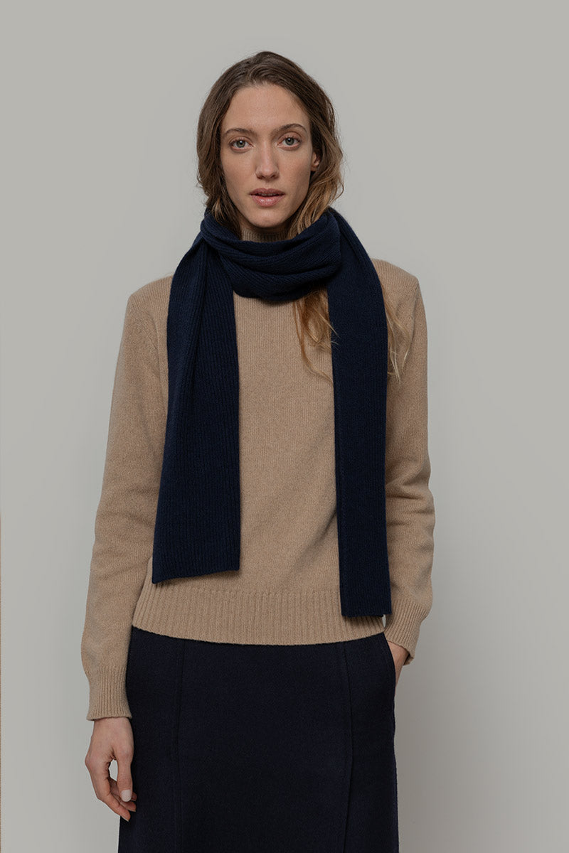 Rifo Recycled Cashmere Scarf Federico - Blue Mora