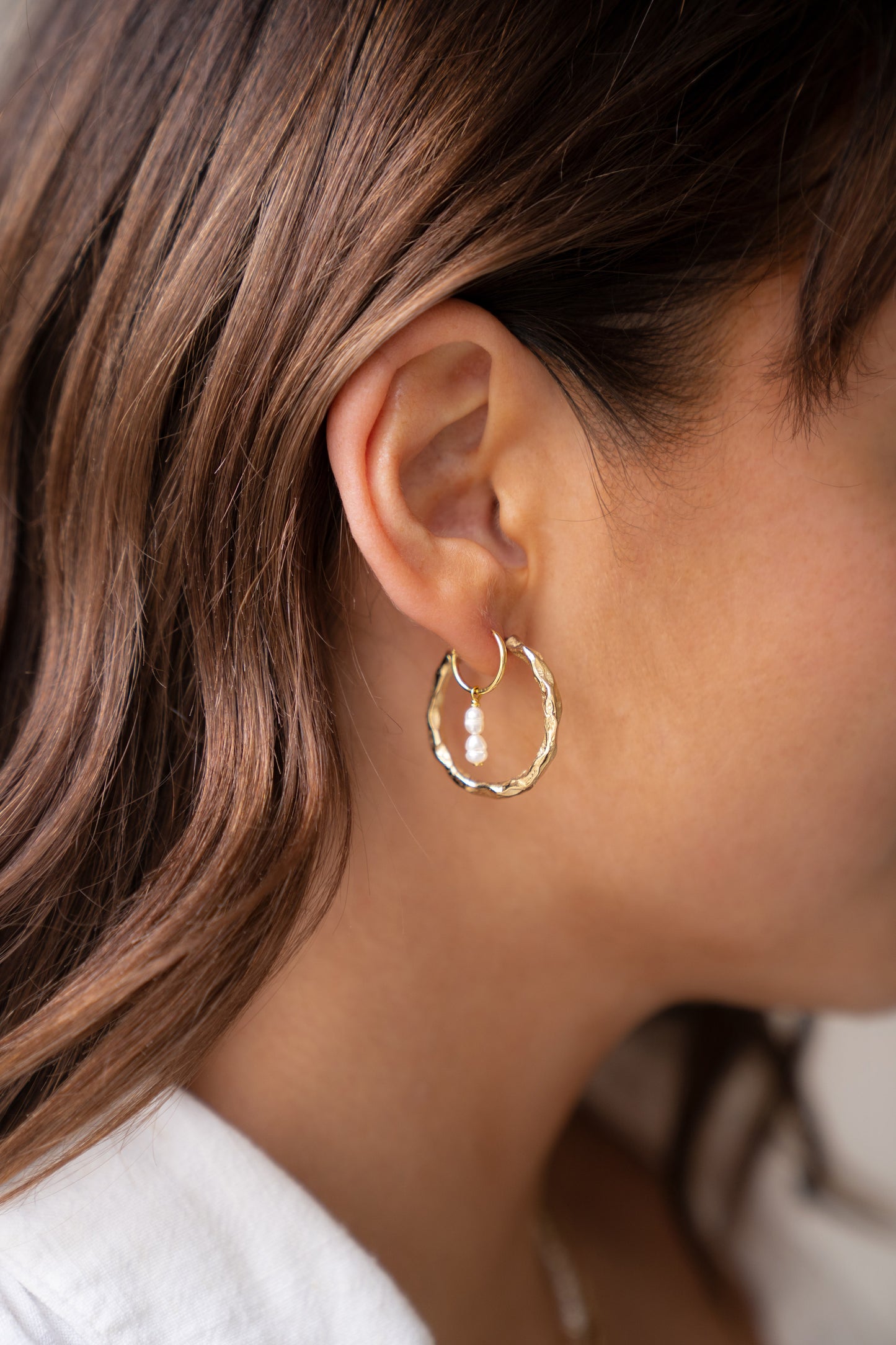 Flawed Hazel Hoops - Gold