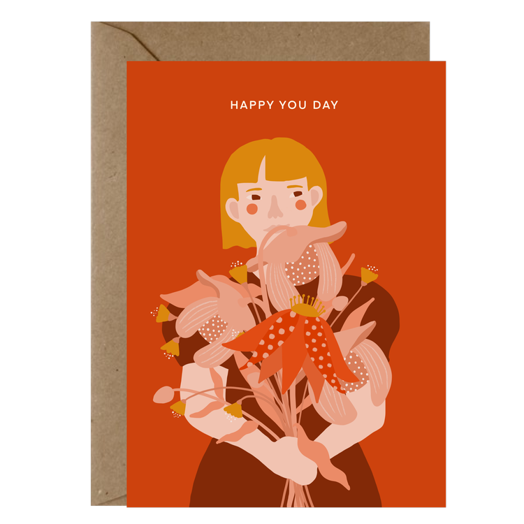 Greeting Card - Happy You Day Rusty Tones