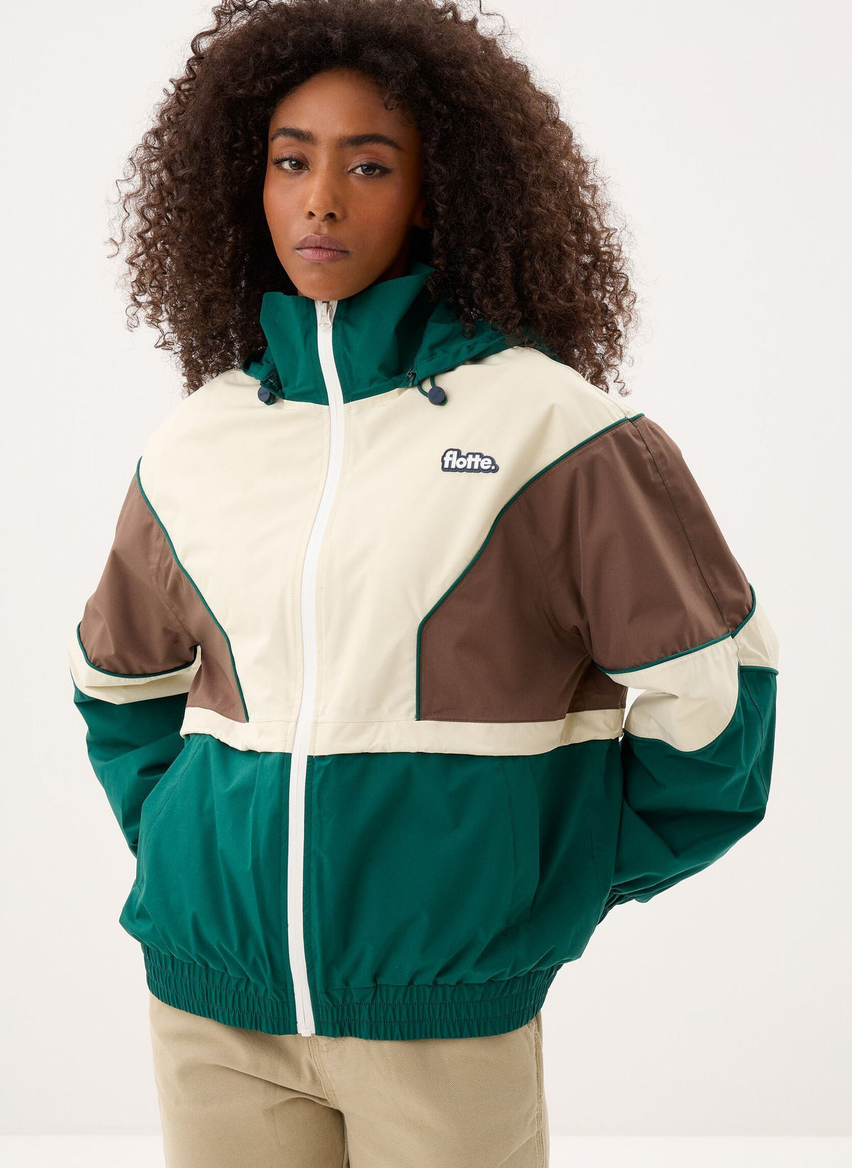Saint-Martin Waterproof Jacket Tricolor - Sapin/Chocolat