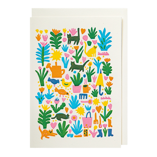 Archivist Gallery Notelet - Cats in the Garden