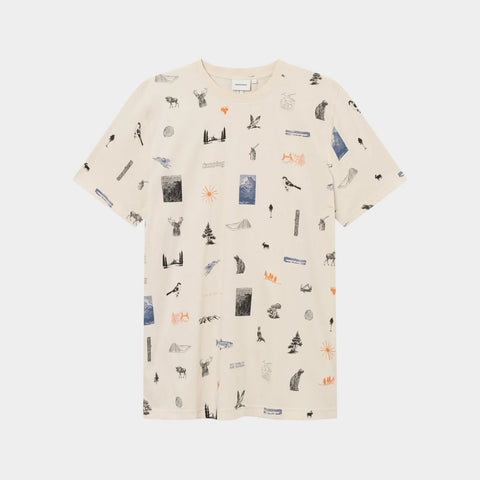 Stockholm T-shirt In The Woods - Oat White