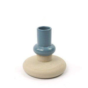Candle Holder / Vase Cer Pillar - Top Blue