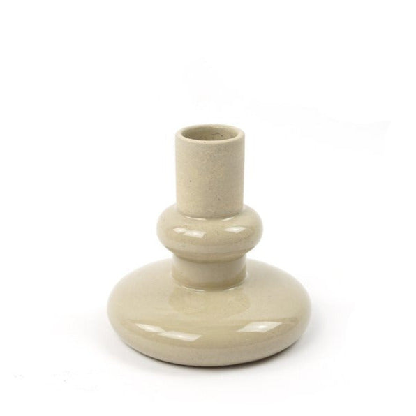 Candle Holder / Vase Cer Pillar - Sand Clay