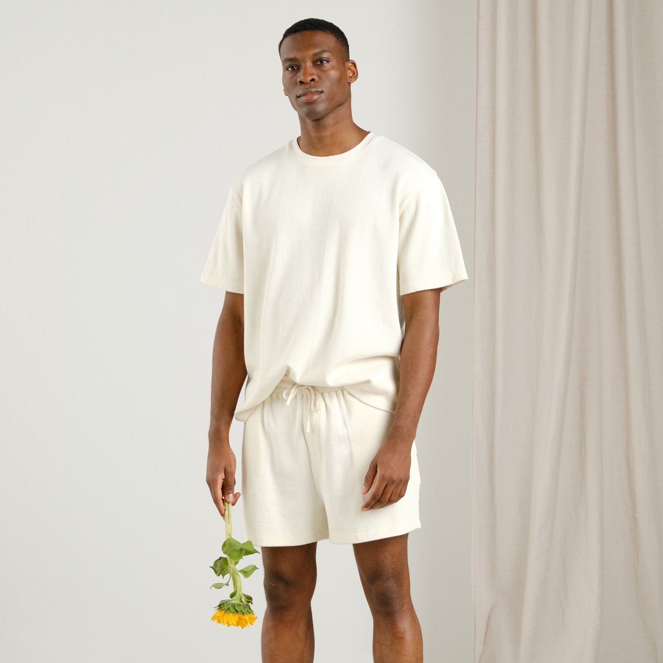 LAST ONE in S - Danviken Waffle T-Shirt - Off-White