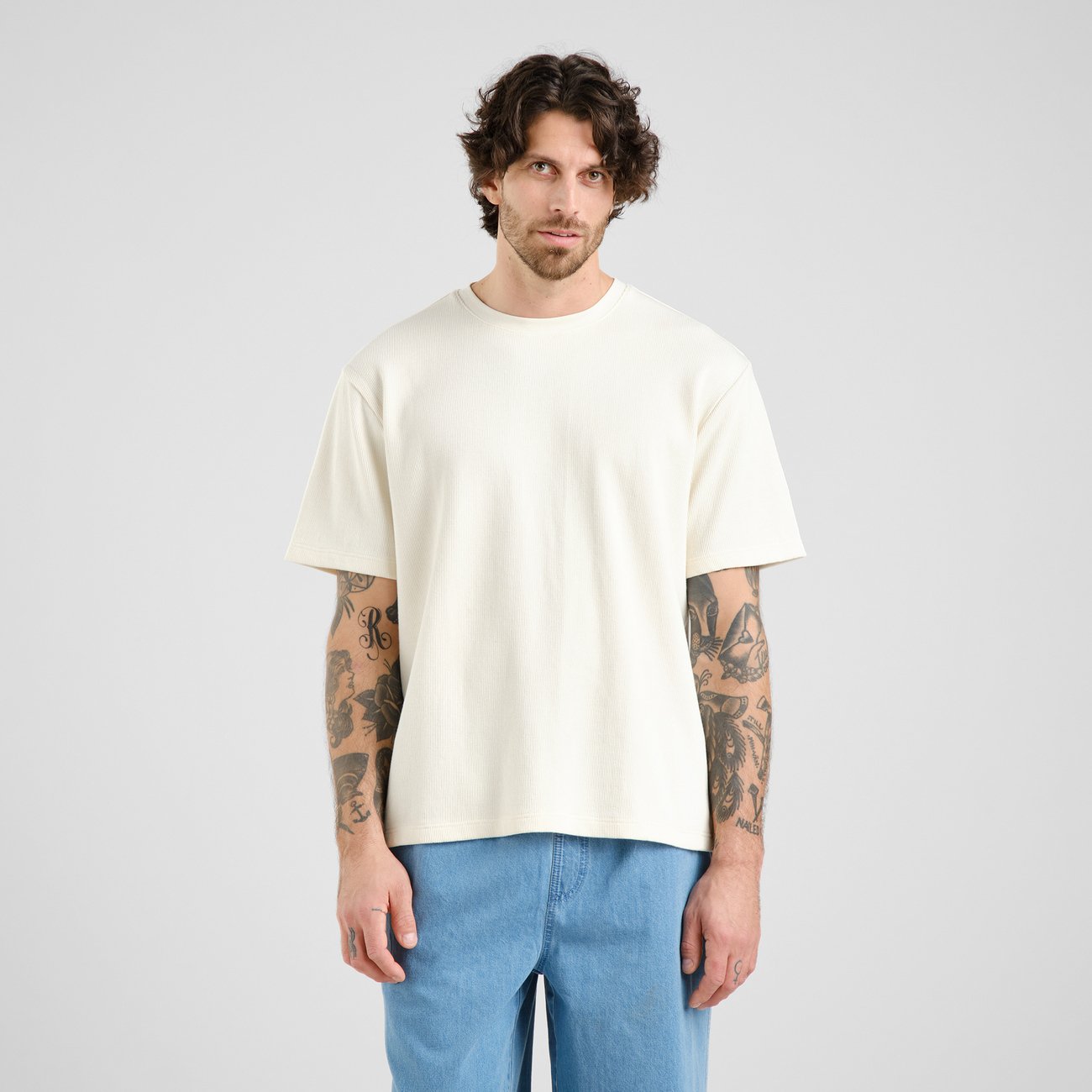 LAST ONE in S - Danviken Waffle T-Shirt - Off-White