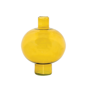 UNC Vase Recycled Glass Round - Amber Green