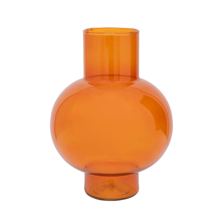 UNC Vase Recycled Glass Tummy A - Orange Rust