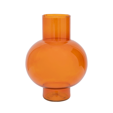 UNC Vase Recycled Glass Tummy A - Orange Rust