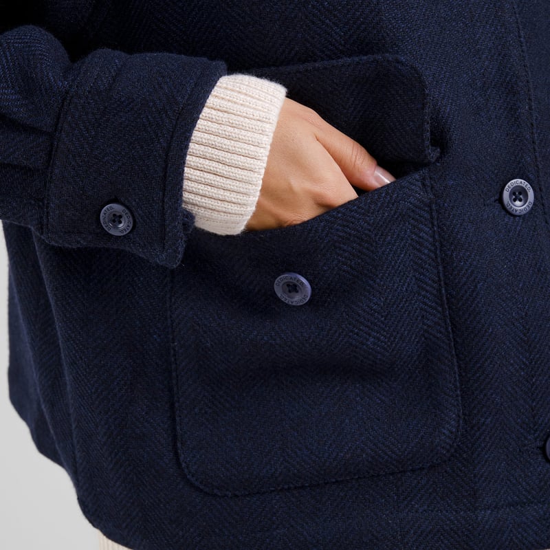 LAST ONE IN S- Nabben Wool Jacket - Herringbone Navy