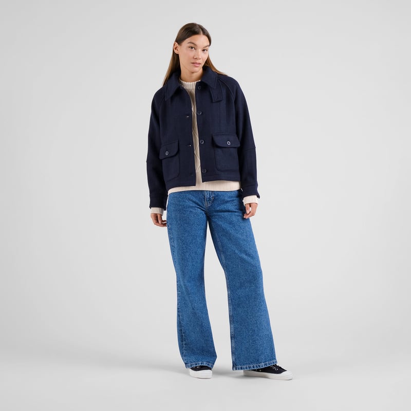 LAST ONE IN S- Nabben Wool Jacket - Herringbone Navy