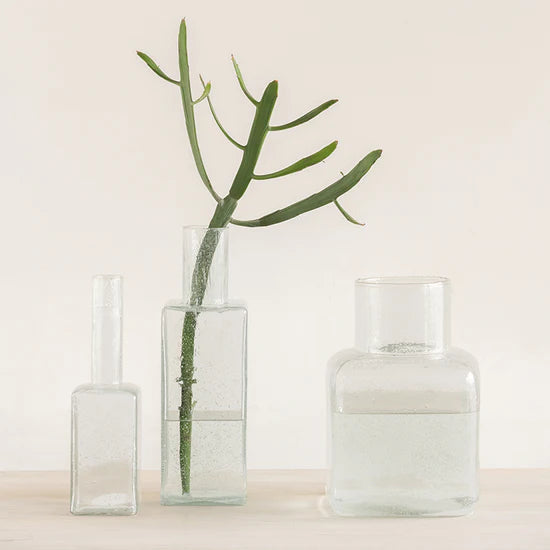 UNC Candle Holder Alba Recycled Glass - Transparent