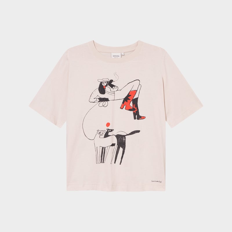 Vadstena Star Boots T-shirt - Oat White