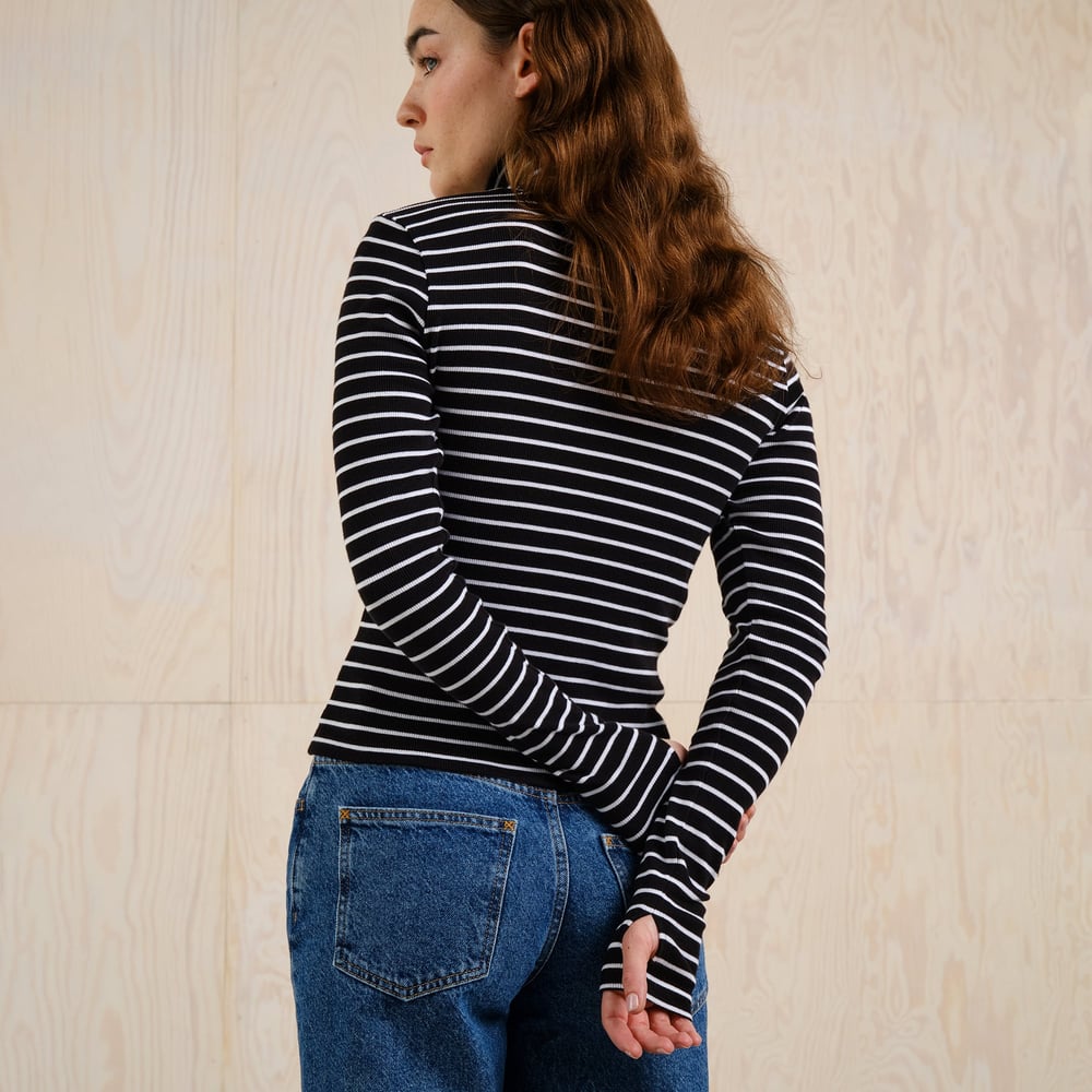 Rib Top Malma Stripe - Black/White
