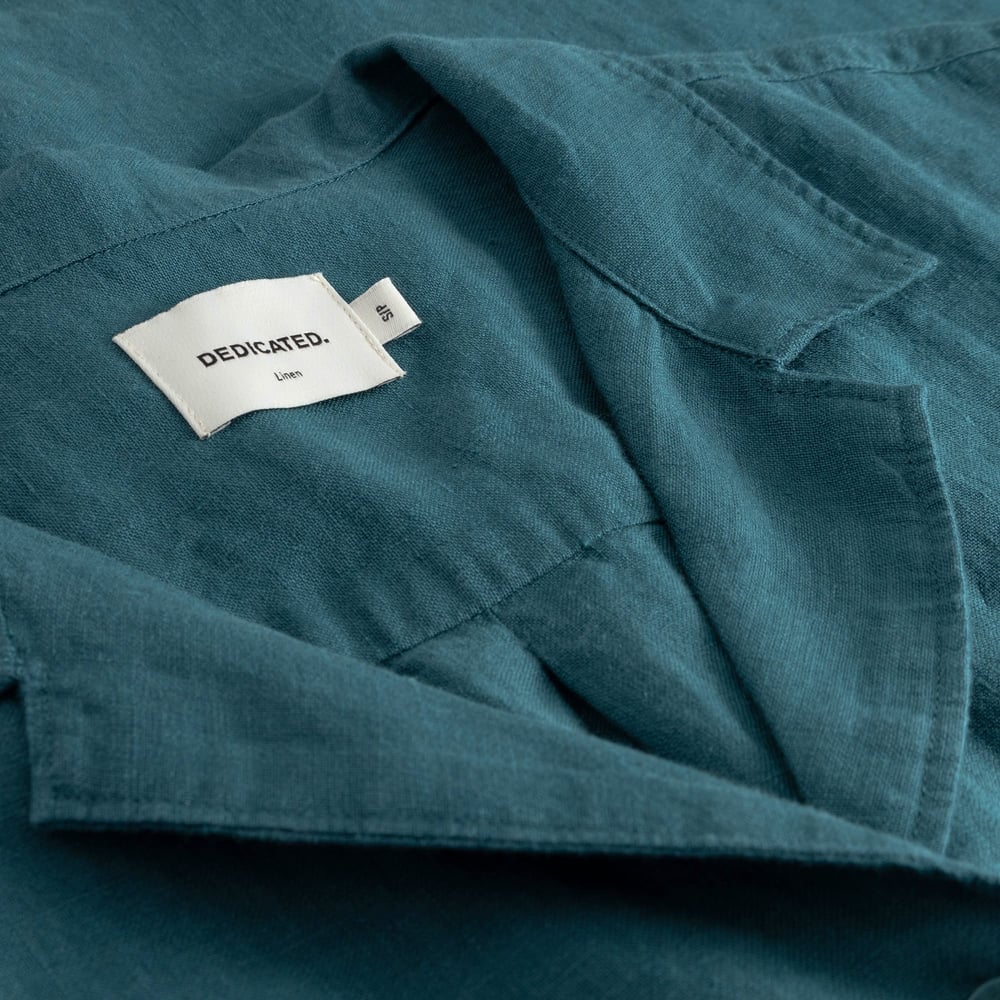 LAST ONES in XS - Torup Linen Shirt - Mediterranea Green